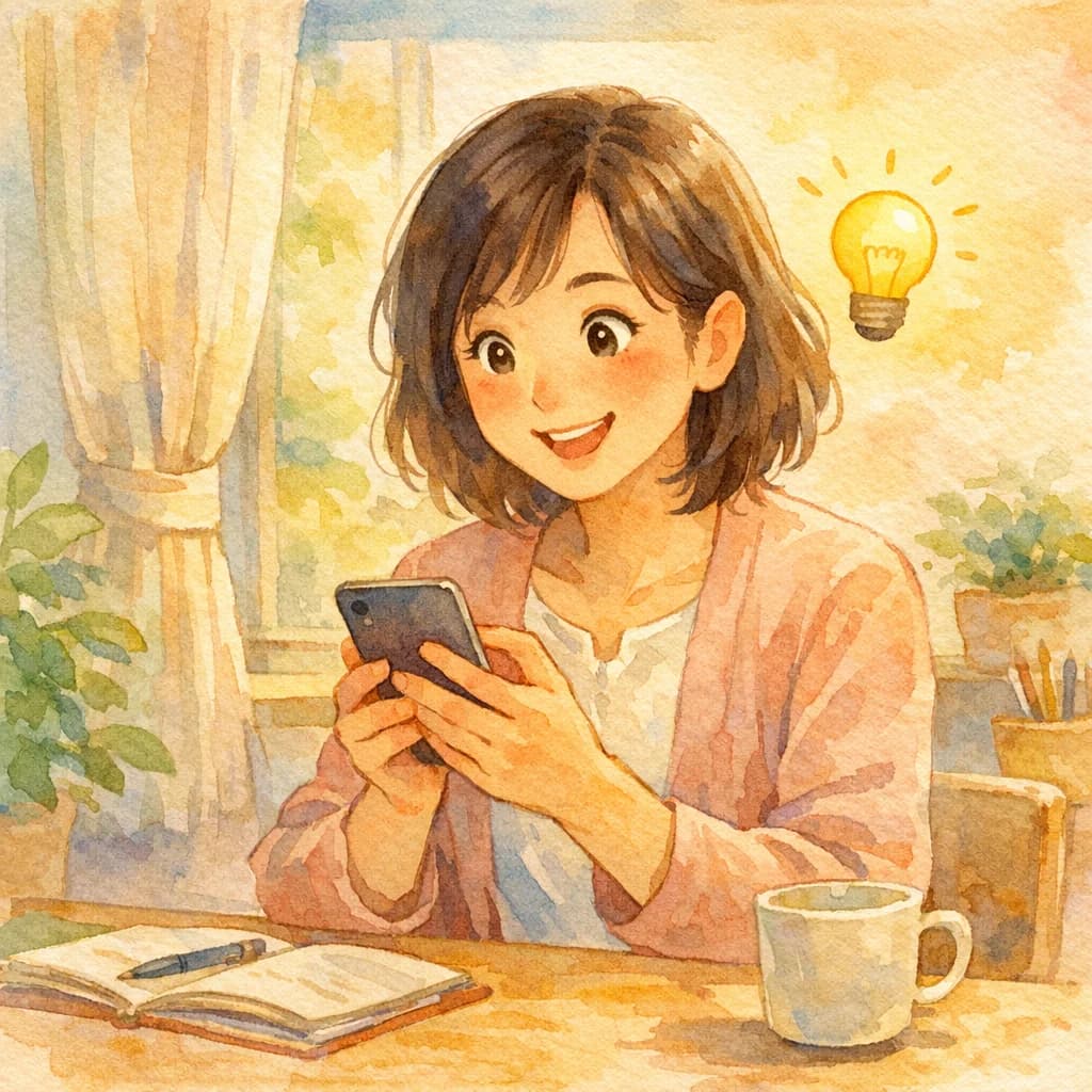 解決策に気づいた娘の柔らかい笑顔